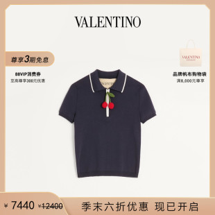季 饰棉质短袖 末优惠 华伦天奴VALENTINO女士樱桃装 上衣 礼物