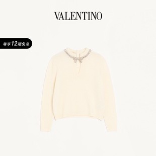 华伦天奴VALENTINO女士刺绣羊毛针织衫 12期免息