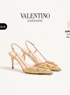 华伦天奴VALENTINO女士VLOGO SIGNATURE后系带高跟鞋