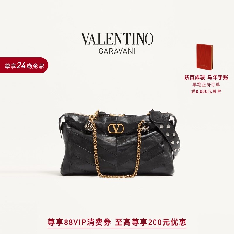 [礼物][24期免息]华伦天奴VALENTINO女士 PANTHEA 羊皮革手袋