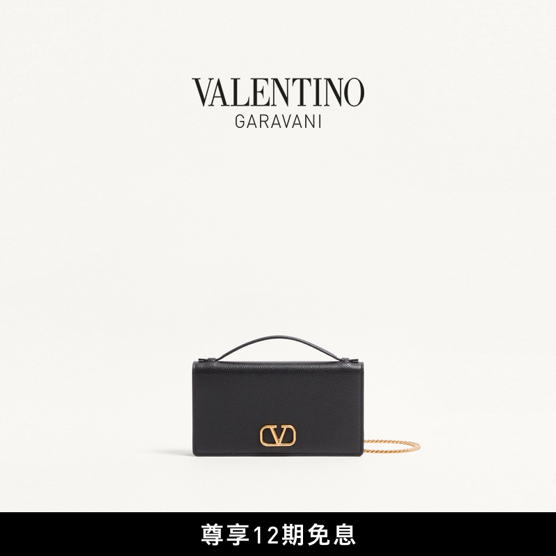 [12期免息]华伦天奴VALENTINO女士 VLOGO SIGNATURE 牛皮革钱包