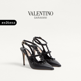凉鞋 华伦天奴VALENTINO女士 ROCKSTUD同色铆钉高跟鞋