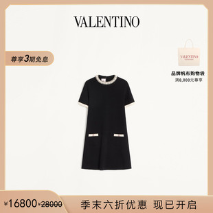 季 莱茵石刺绣装 末优惠 华伦天奴VALENTINO女士 饰针织裙 礼物