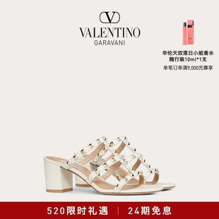 ROCKSTUD 24期免息 华伦天奴VALENTINO女士 小牛皮铆钉凉鞋