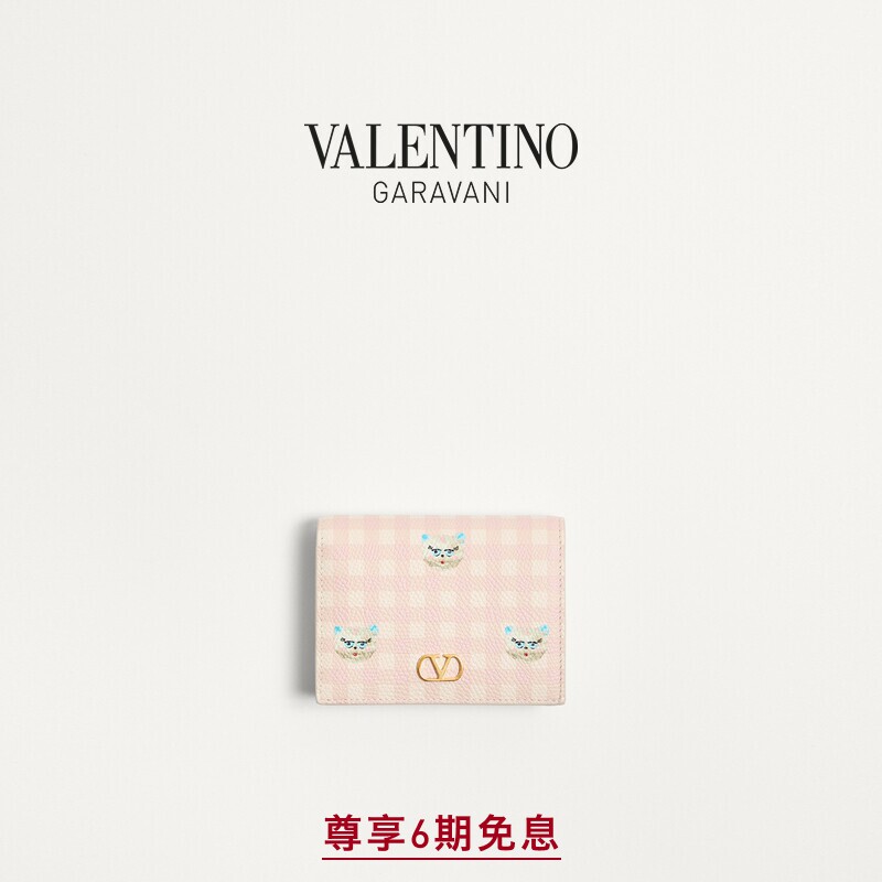[线上限定]华伦天奴VALENTINO女士 VLOGO SIGNATURE 牛皮革钱包