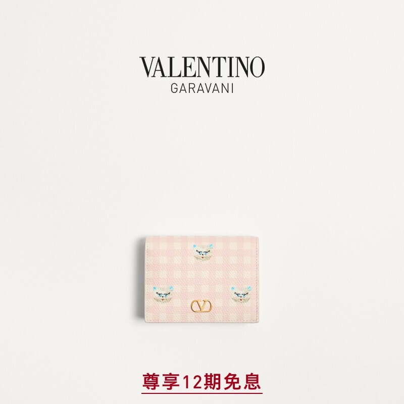 [线上限定]华伦天奴VALENTINO女士 VLOGO SIGNATURE 牛皮革钱包