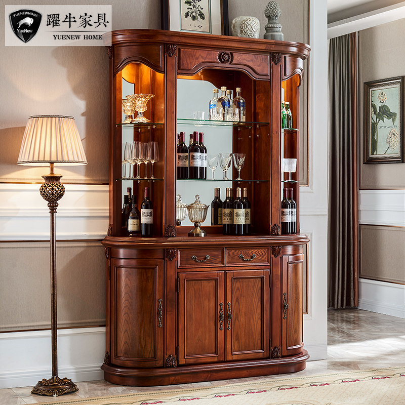 美式餐边柜酒柜一体靠墙家用实木厨房碗柜置物柜客厅储物柜展示柜|ruв категории жилой мебели, кабинет, обеденный буфет - от Buy2taobao.com для оказания профессиональной услуги покупки агента Taobao