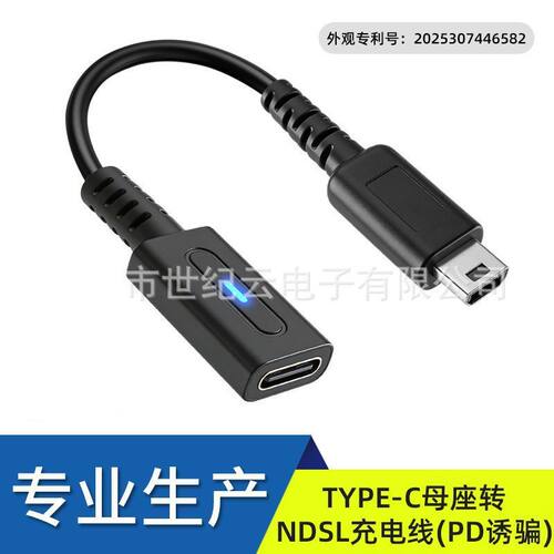 TYPE-C母座转NDSL充电线NDSLite转TYPE-C支持PD充电线NDSL充电头