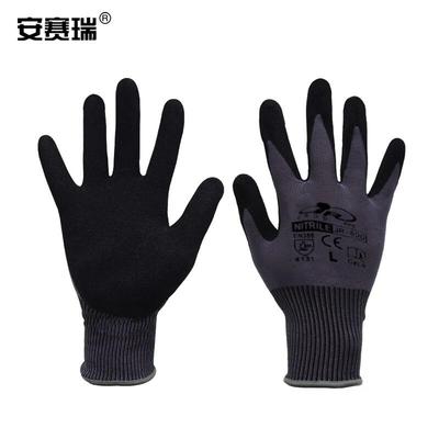 安赛瑞丁腈磨砂手套防滑耐磨舒适透气防油工业劳保手套M301160