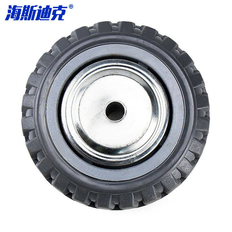 海斯迪克gnjz-1433高强度聚氨酯脚轮重型烽火轮手推车轮子8寸单轮