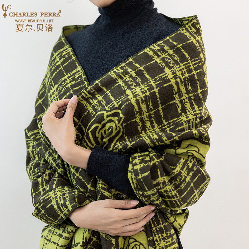 热销夏尔贝洛 秋季外搭保暖围巾围脖高端斗篷空调房披肩秋冬大披