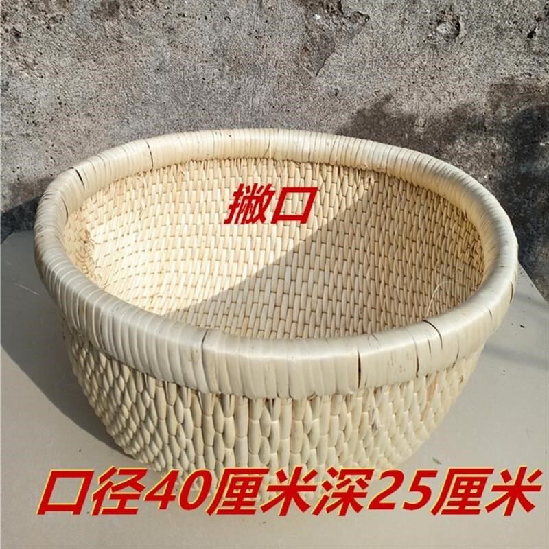 热销2024纯手工柳条笆斗米斗芭斗民间工艺柳编枊筐枊匾栲栳 竹筐