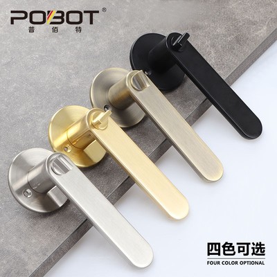 热销三杆式执手锁替换球形锁静音单舌金色室内门锁卧室家用木门通