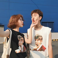 Phiên bản Hàn Quốc của cặp đôi mặc vest cotton thể thao không tay áo thun nam và nữ bãi biển áo rộng vai nam mùa hè - Áo vest cotton áo vest da nam