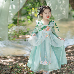 水宫仙子汉服女童夏季暑期古装公主新中式国潮古风儿童唐风连衣裙