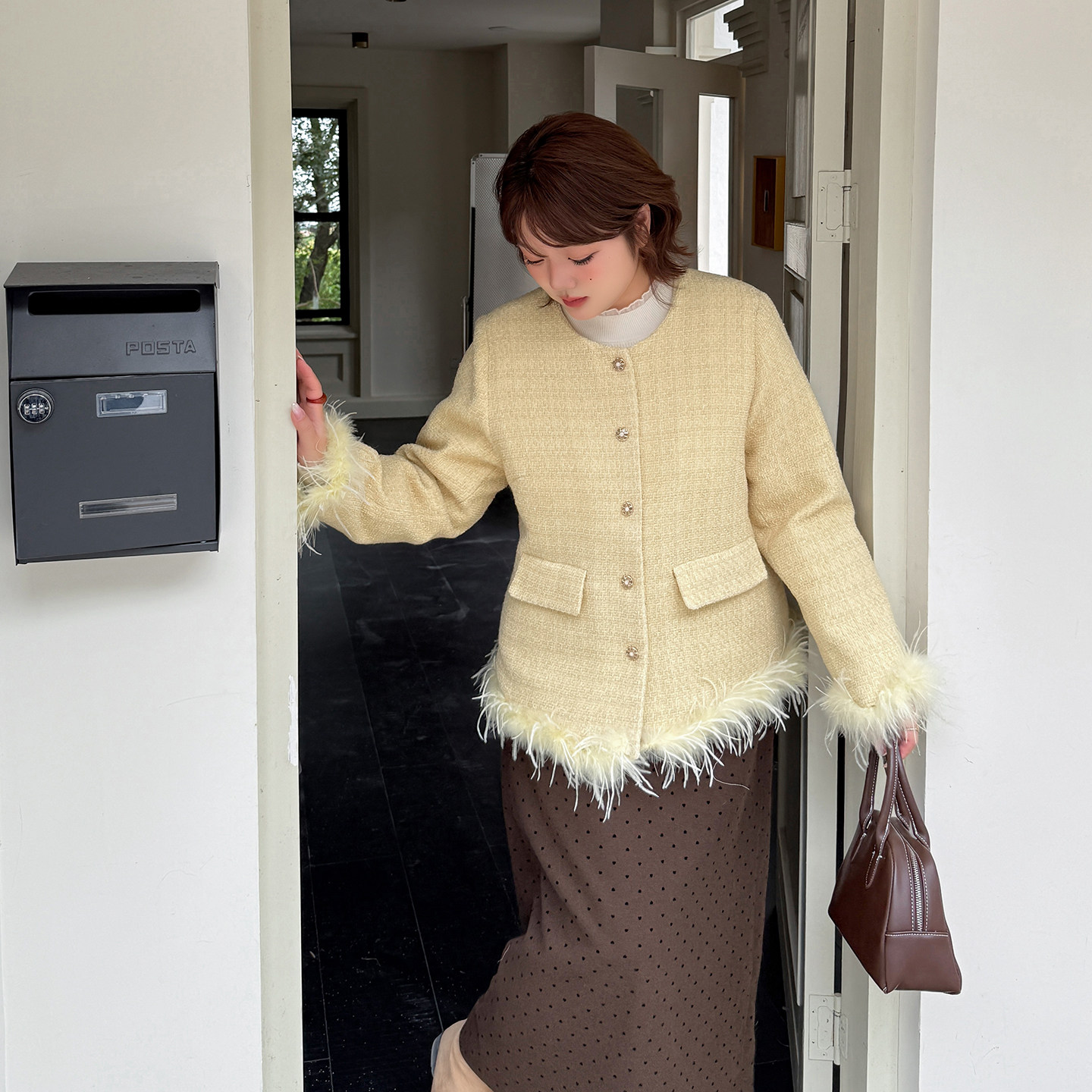 2025冬季新款小香风胖mm大码女装加厚裥棉羊毛外套显瘦气质女上衣,女装/女士精品,毛呢外套,淘宝优惠券,粉丝福利购,淘宝优惠卷