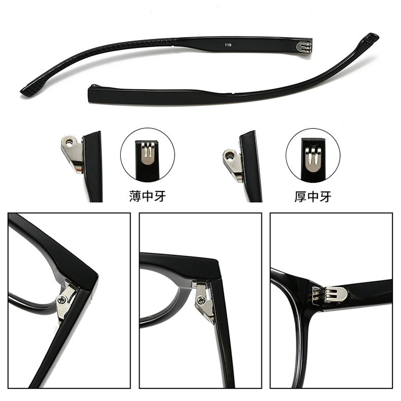 三牙眼镜腿一对眼镜维修配件更换眼镜脚架匹配男女通用异性镜框