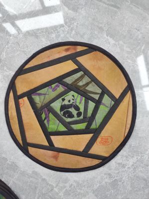 香云纱拼布茶席手工DIY原创100%桑蚕丝隔热垫餐垫茶席直径20厘米