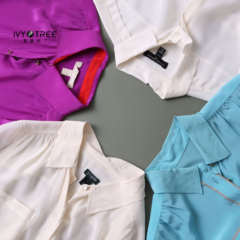 原DAI~ OL显瘦优雅衬衫！基础百搭质感真丝衬衫通勤长袖衬衣A2-3