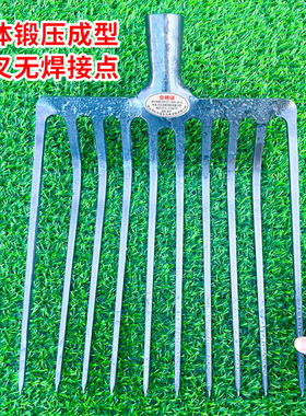 十齿锰钢叉子叉子农用翻地松土神器挖土钢叉头石渣煤炭铁叉牛粪叉