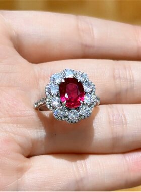 【邢康莉甄选】JI品 2.5-3ct左右S925银鸽血红戒指（F0622）20666