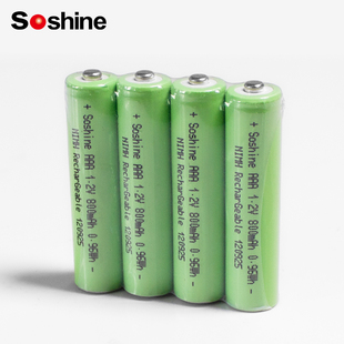 Soshine 7号AAA镍氢充电电池1.2V800mAh摇控器玩具手电筒鼠标闹钟