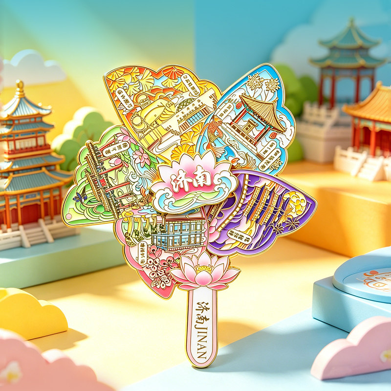 好客山东济南四季AR风车冰箱贴大明湖中国风城市景点文创纪念品