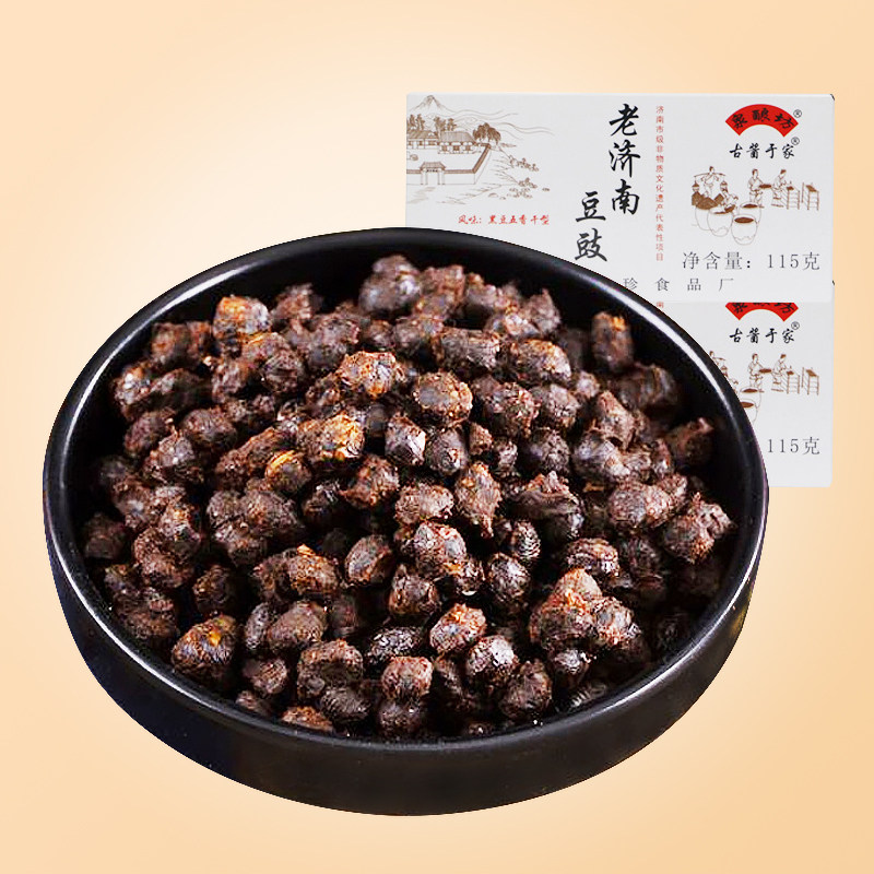 好客山东老济南豆豉黑豆五香干型115g*2小吃佐料调配酱豆子特产