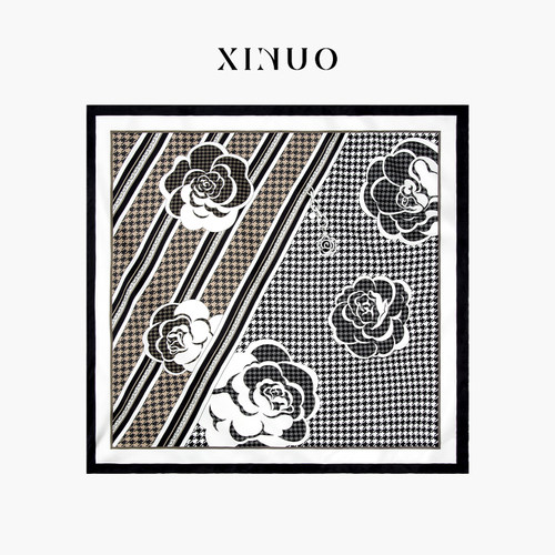 xinuosichou春季山茶花真丝方巾