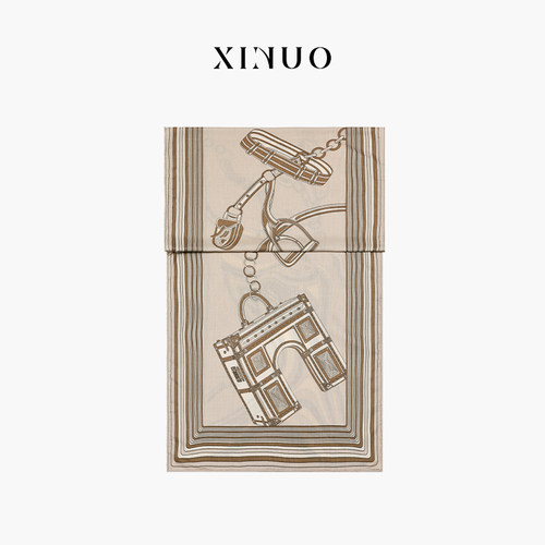 XINUO托斯卡尼真丝羊毛围巾披肩