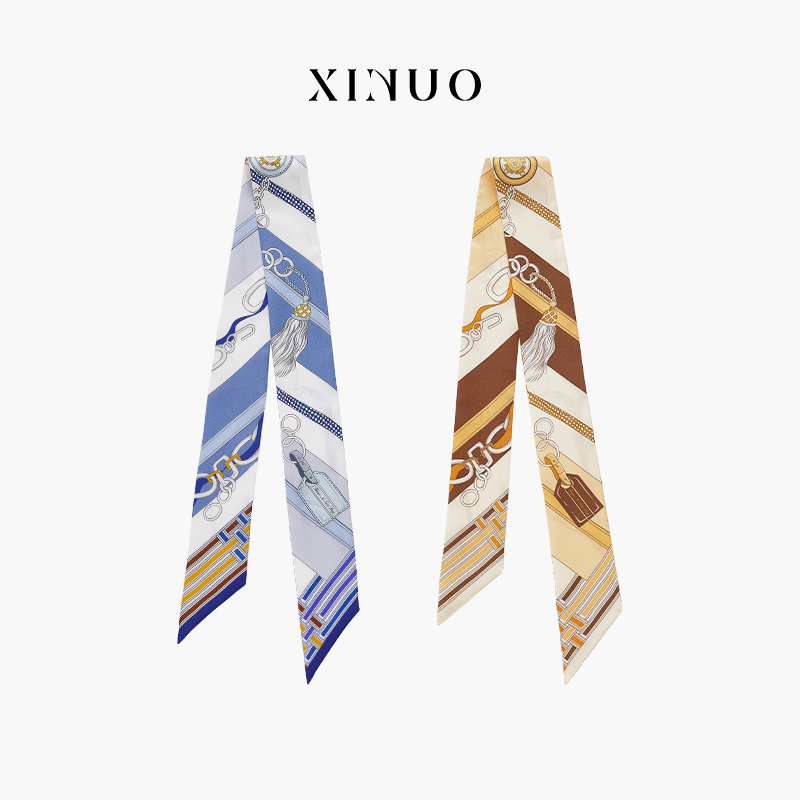 XINUO桑蠶絲絲巾法式復古