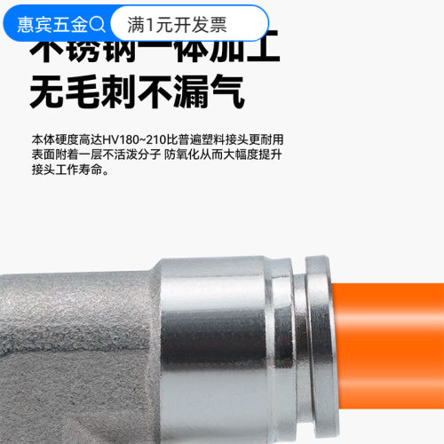 304不锈钢气动快速插直通PCF8-02