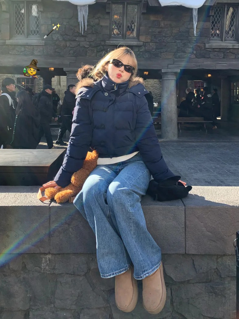 南区菲奥娜大毛领棉服女外套2025冬季新款棉袄加厚短款小个子棉衣