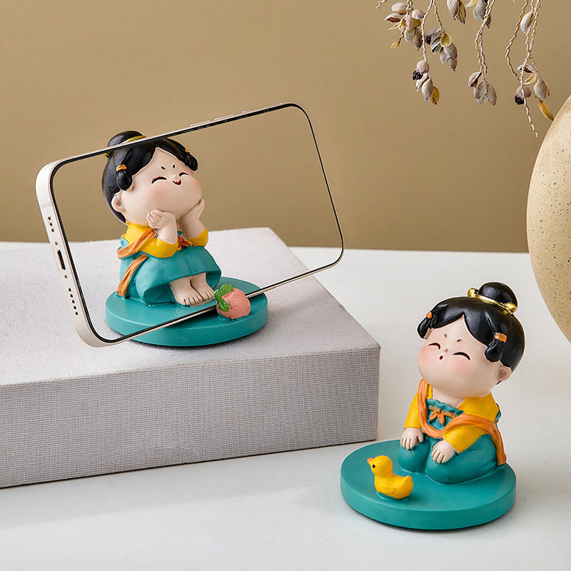 古风唐仕女手机支架创意办公室桌面小摆件家居装饰品可爱女生礼物