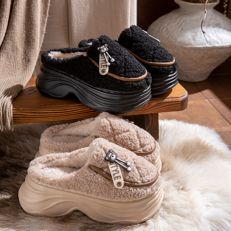 8CM厚底增高棉拖鞋女2025新款