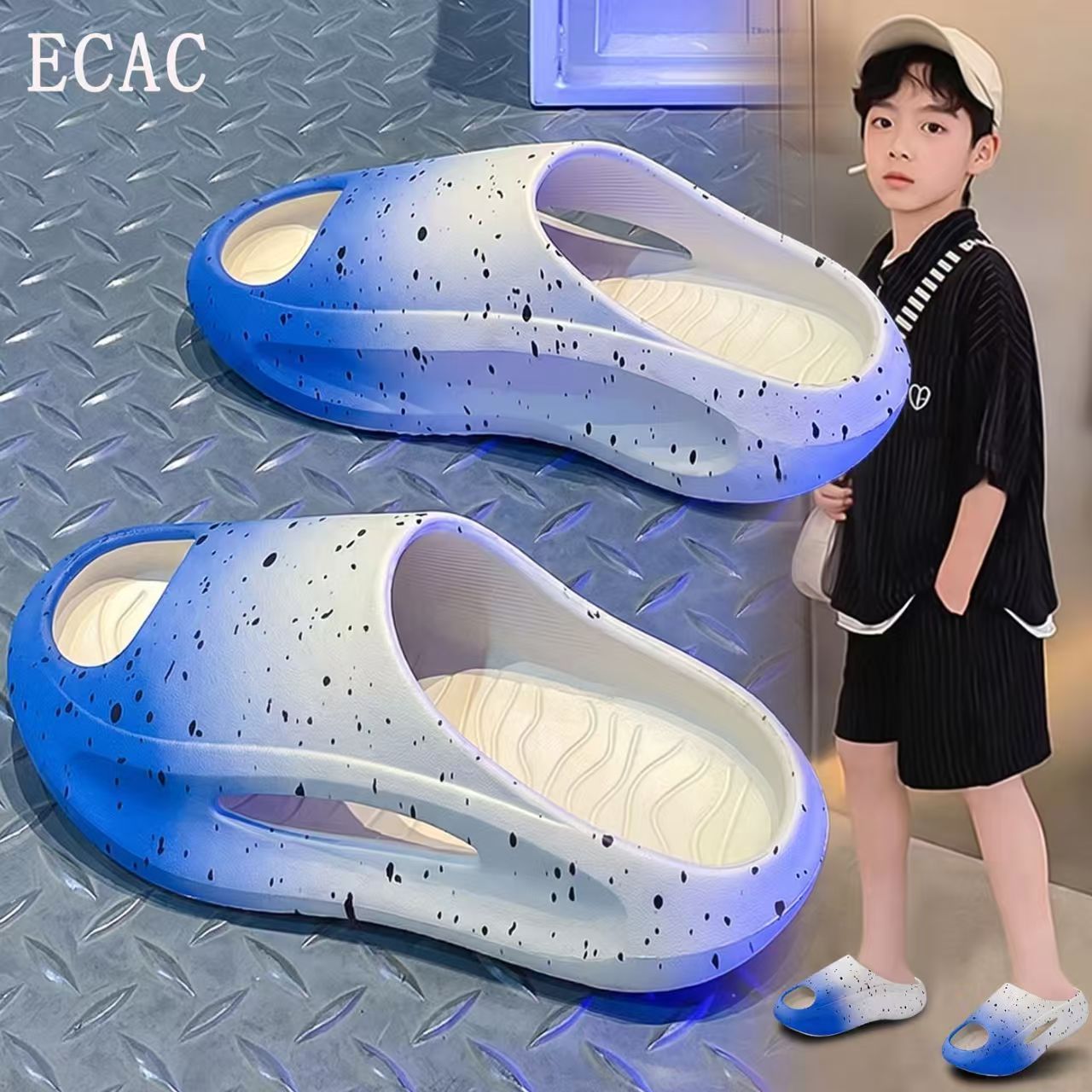 ECAC儿童拖鞋男童EVA青少年凉拖图片