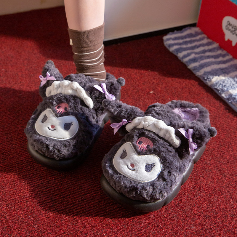 库洛米棉拖鞋女款秋冬季2025新款三丽鸥IP联名可爱亲子毛绒拖鞋女,居家布艺,居家棉拖/棉鞋,淘宝优惠券,粉丝福利购,淘宝优惠卷