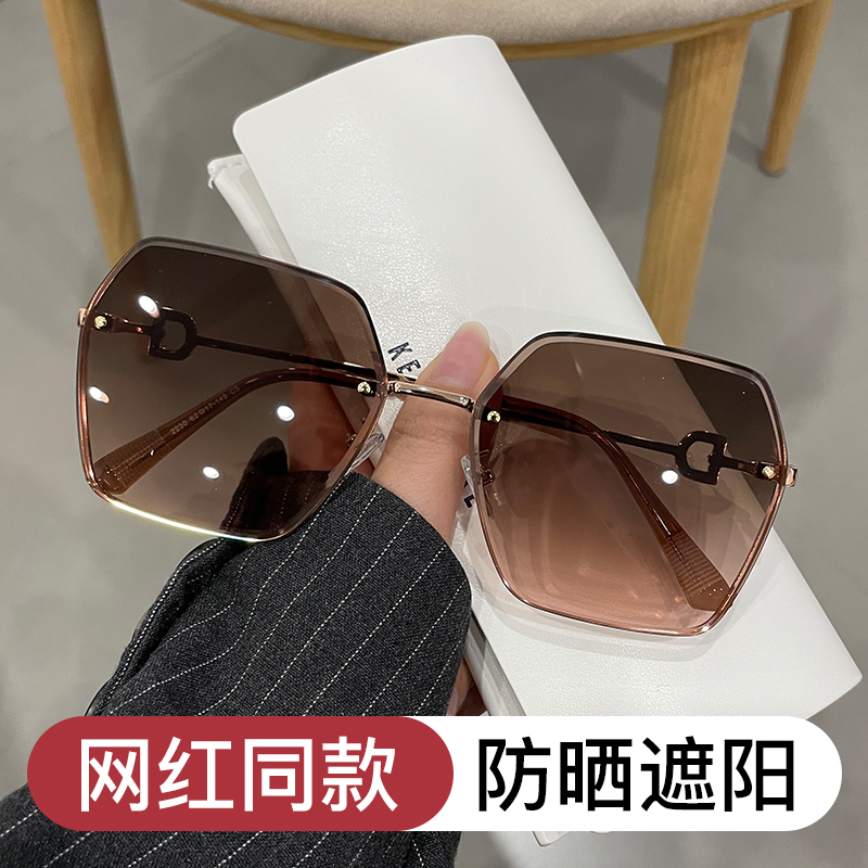 茶色墨镜女士2025年新款大脸显瘦高级感ins太阳眼镜防紫外线强光