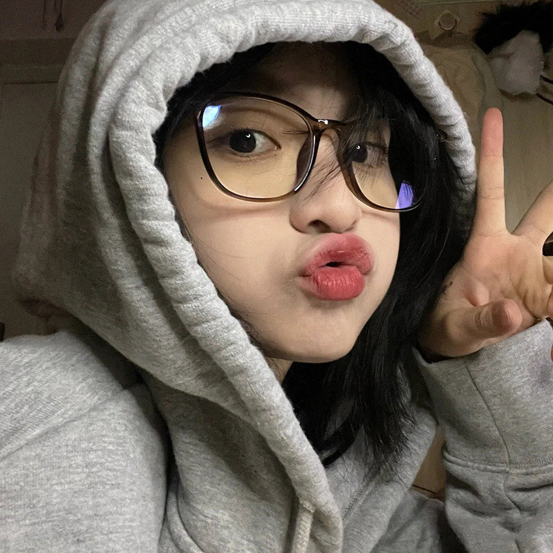 冷茶色近视眼镜女款防蓝光抗辐射韩版潮平光素颜神器透明护眼睛框