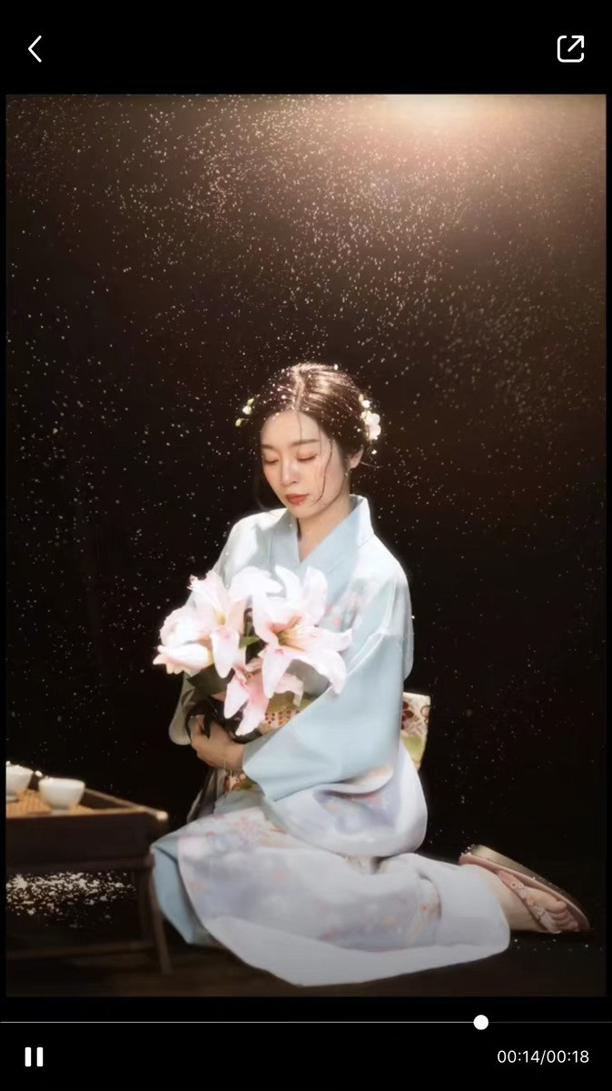 神明少女和服 写真摄影和服 日本樱花改良和服访问着正装