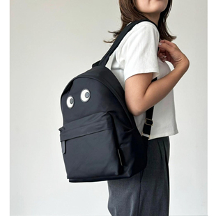 安雅大眼睛尼龙笑脸旅行背包软壳降落伞防水轻便小怪兽男女双肩包