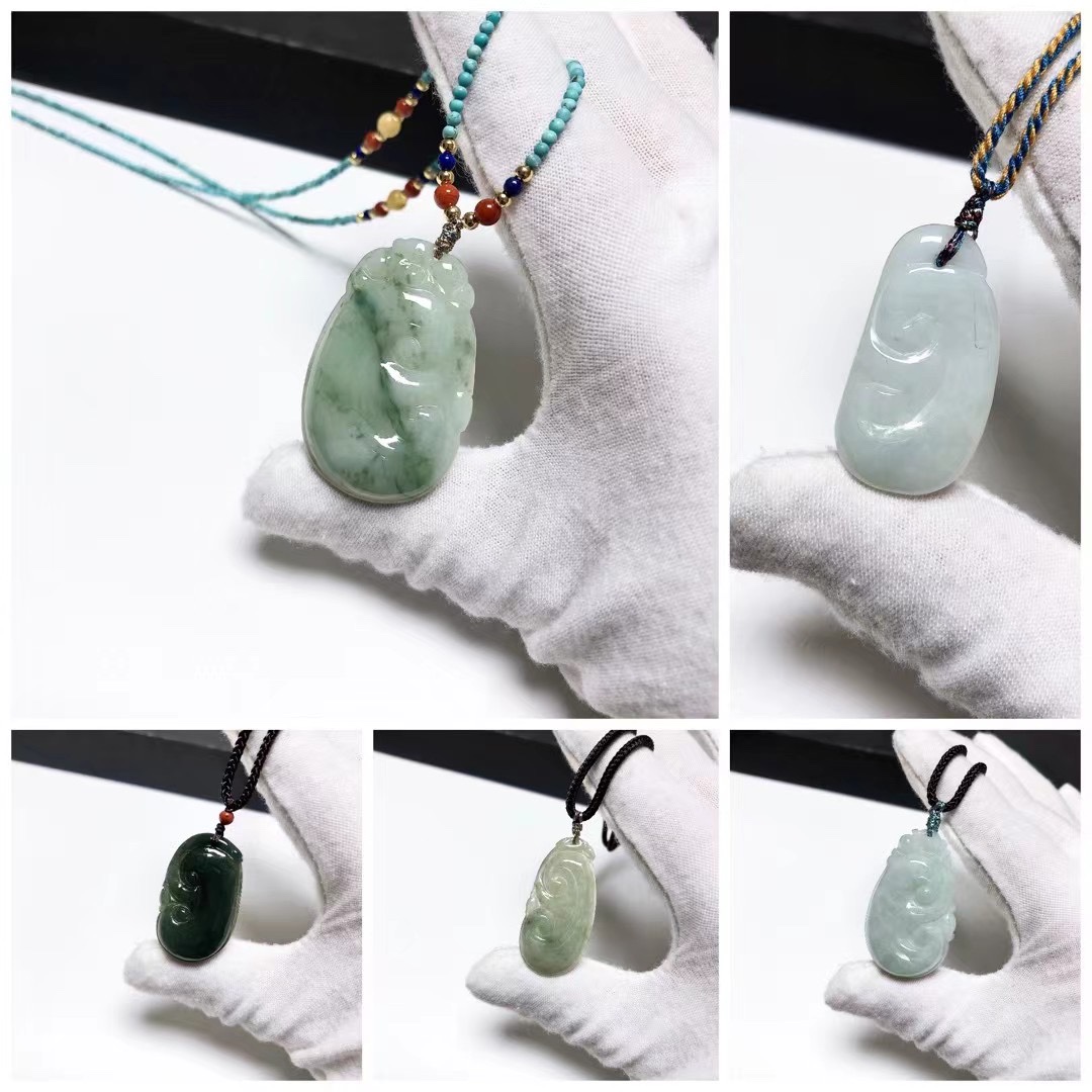 D921# 天然A货翡翠如意吊坠 冰种 冰糯种 蓝水 多款可选