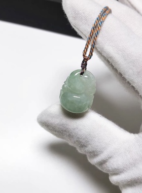 D500# 天然A货翡翠阳绿葫芦福禄寿吊坠20*15.3*6.6mm