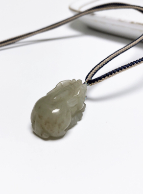 D1147# 天然和田玉貔貅吊坠 挂件 23.8*14.5*12.5mm 重9.06克