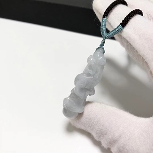 D235# 天然翡翠紫罗兰盘龙玉柱吊坠 项链 42.5*13mm