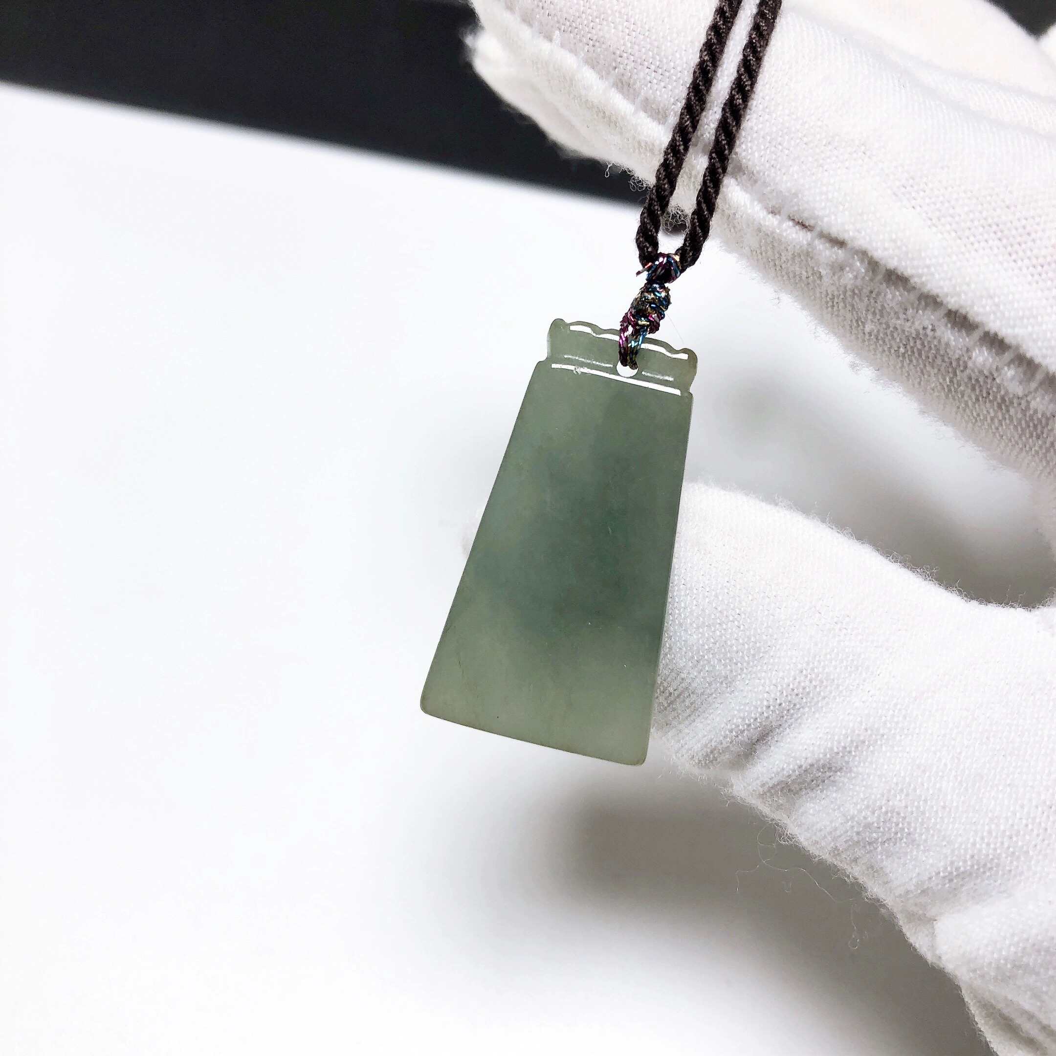 D1482# 天然A货翡翠无事牌吊坠30.3*17*5mm 重6.83克