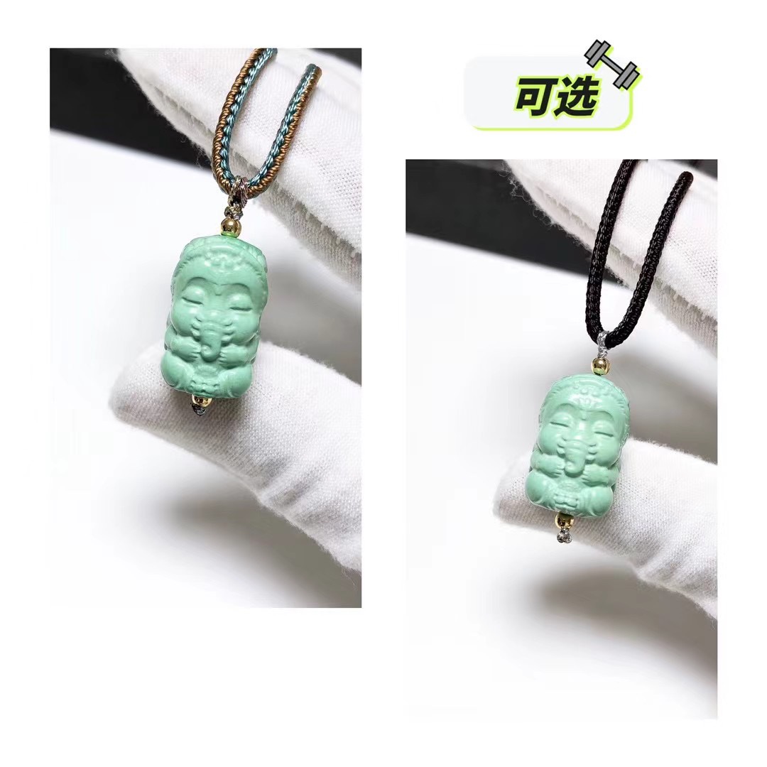 D489# 天然蒙松绿松石渡母吊坠 可选