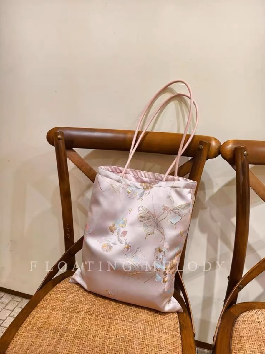 挚爱粉蓝色/温柔新中式国风提花单肩包/Floang浮月笙夏季包包