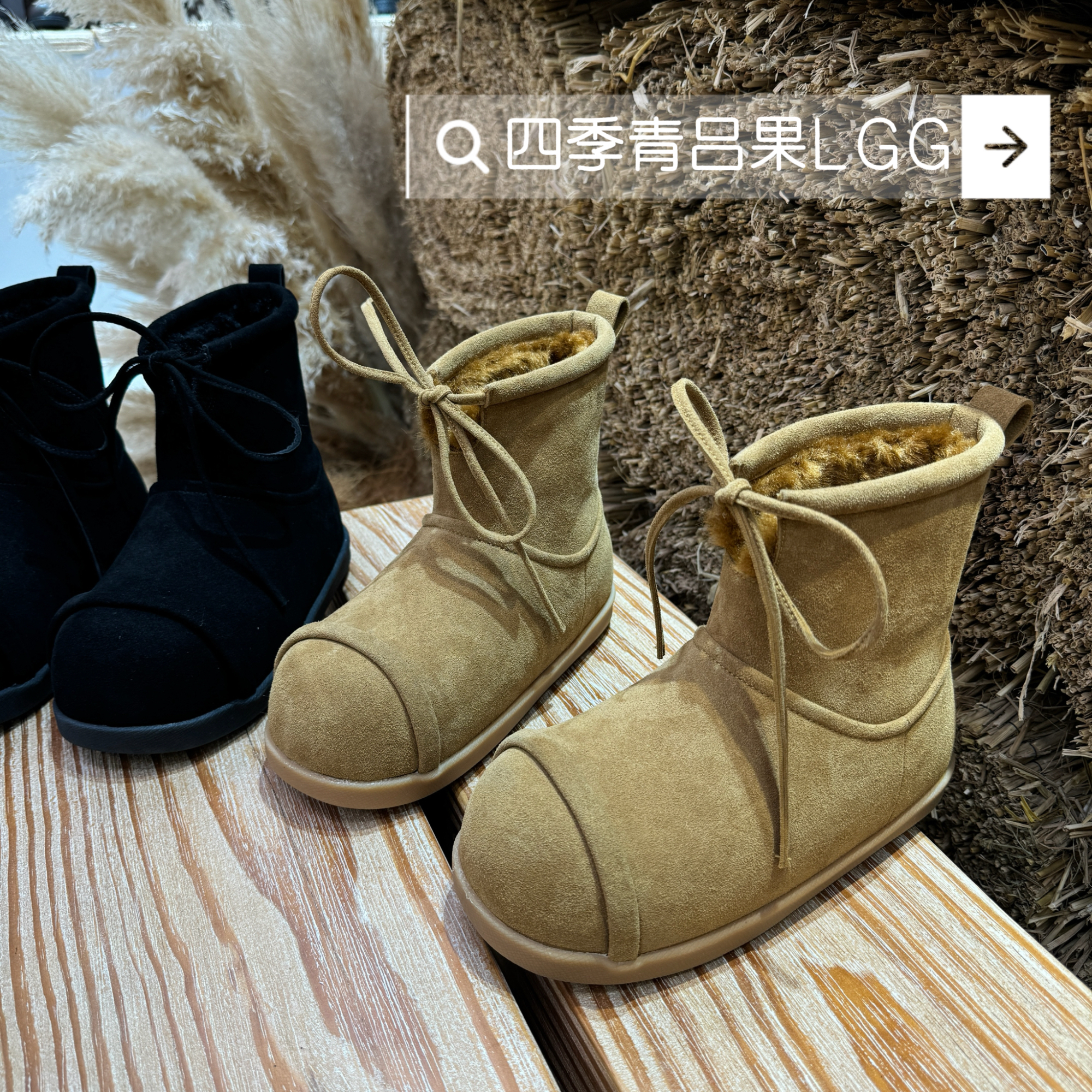 升级版呆萌2025ss大头加绒保暖雪地靴女韩系厚底内增高6cm短靴