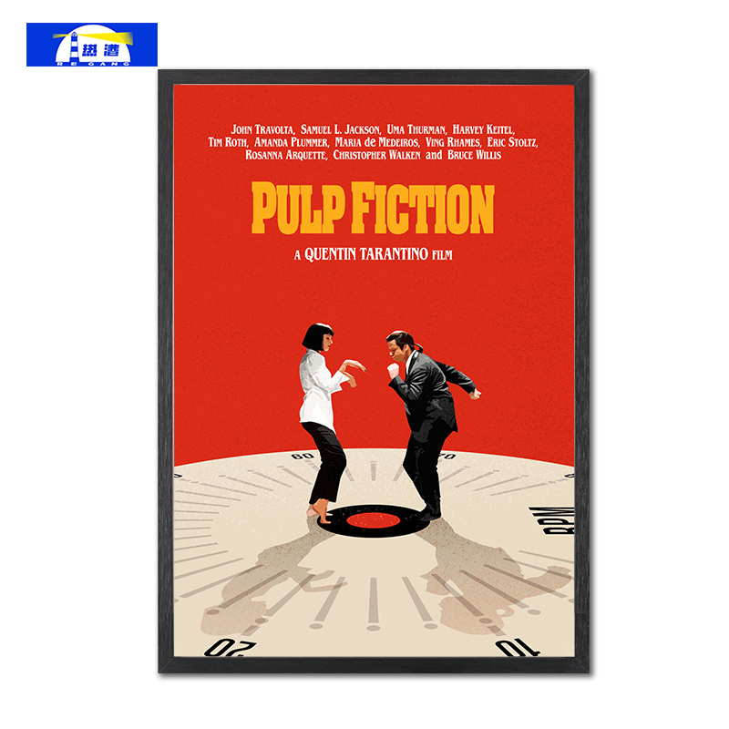 低俗小说电影海报昆汀Pulp Fiction装饰画美式复古挂画90s墙贴